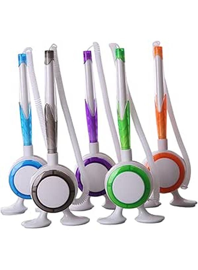 5pcs Sticky Ballpoint Pens with Lanyard Adhesive Base Smooth Ink Writing Random Color - Image 1