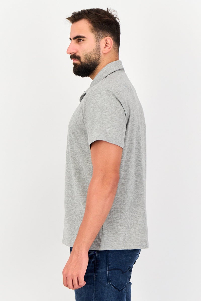 Member's Mark Men Regular Fit Heather Short Sleeves Polo Shirt, Grey - Image 2