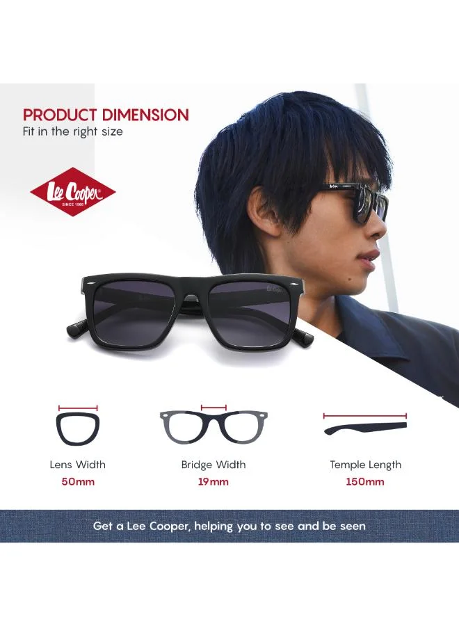Lee Cooper  Polarized Sunglasses Shiny Black Frame Gr. Grey Mirror Lens 50mm  - LC1021C01  | Best Price UAE