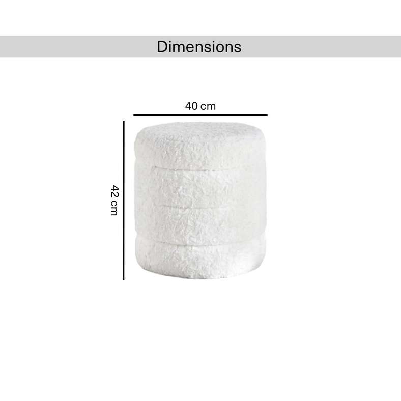 Pan Home Lucia Pouf Cream 40x40x42cm - Image 5