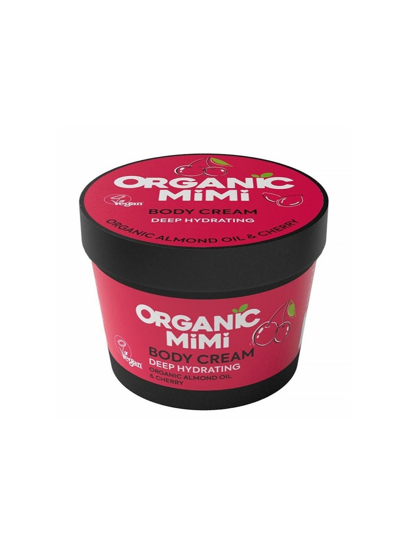 Organic Mimi Deep Almond & Cherry Hydrating Body Cream 100ml - Image 1