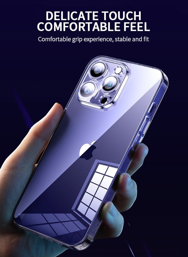 GROIC IPhone 14 Pro Case 6.1 Inch,[Not Yellowing] [Drop Protection],Slim Thin Clear Cover,Tempered Glass Shockproof Phone Bumper Cover, Anti-Scratch Back - Image 3