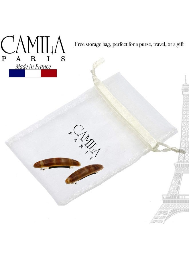 Camila Paris CP2957 French Hair Barrette Clip for Girls, Brown Small 2.5 inch Set of 2 Strong Hold Grip Hair Clips for Women, No Slip and Durable Styling Girls Hair Accessories, Made in France - Image 5