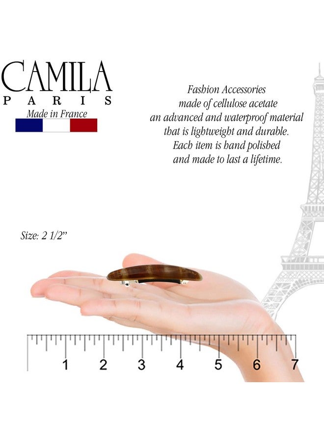 Camila Paris CP2957 French Hair Barrette Clip for Girls, Brown Small 2.5 inch Set of 2 Strong Hold Grip Hair Clips for Women, No Slip and Durable Styling Girls Hair Accessories, Made in France - Image 3