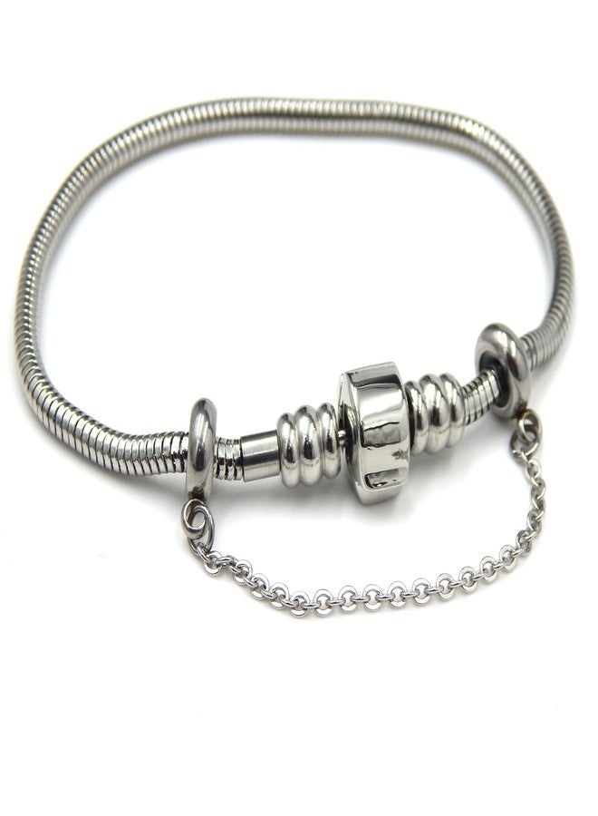 ICYROSE the Forever Bracelet Stainless Steel Starter Charm Bracelet Barrel Snap Clasp for Adults & Small Wrist Fits European Style Beads (8.5 inches) - Image 1