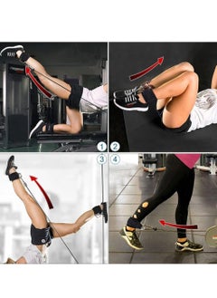 Generic Ankle Resistance Bands Wrist Cuffs Padded Straps Adjustable Fitness Glute Kickback D-Ring for Cable Machine Gym Foot Leg Training Brace Support 1 Pair  - Image 5