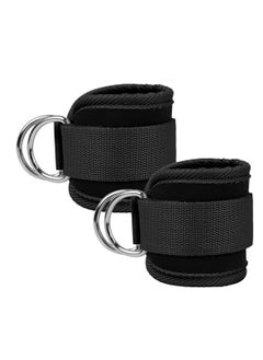 Generic Ankle Resistance Bands Wrist Cuffs Padded Straps Adjustable Fitness Glute Kickback D-Ring for Cable Machine Gym Foot Leg Training Brace Support 1 Pair  - Image 1