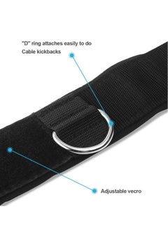 Generic Ankle Resistance Bands Wrist Cuffs Padded Straps Adjustable Fitness Glute Kickback D-Ring for Cable Machine Gym Foot Leg Training Brace Support 1 Pair  - Image 2