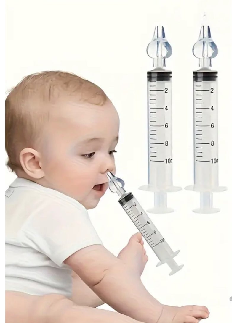 CleanWave - The Pure Effect 2PCS Baby Nasal Aspirator & Nose Cleaner – Gentle Portable Nasal Rinse & Spray for Kids, Soft Silicone Tip, Safe & Easy to Use (White) - Image 2