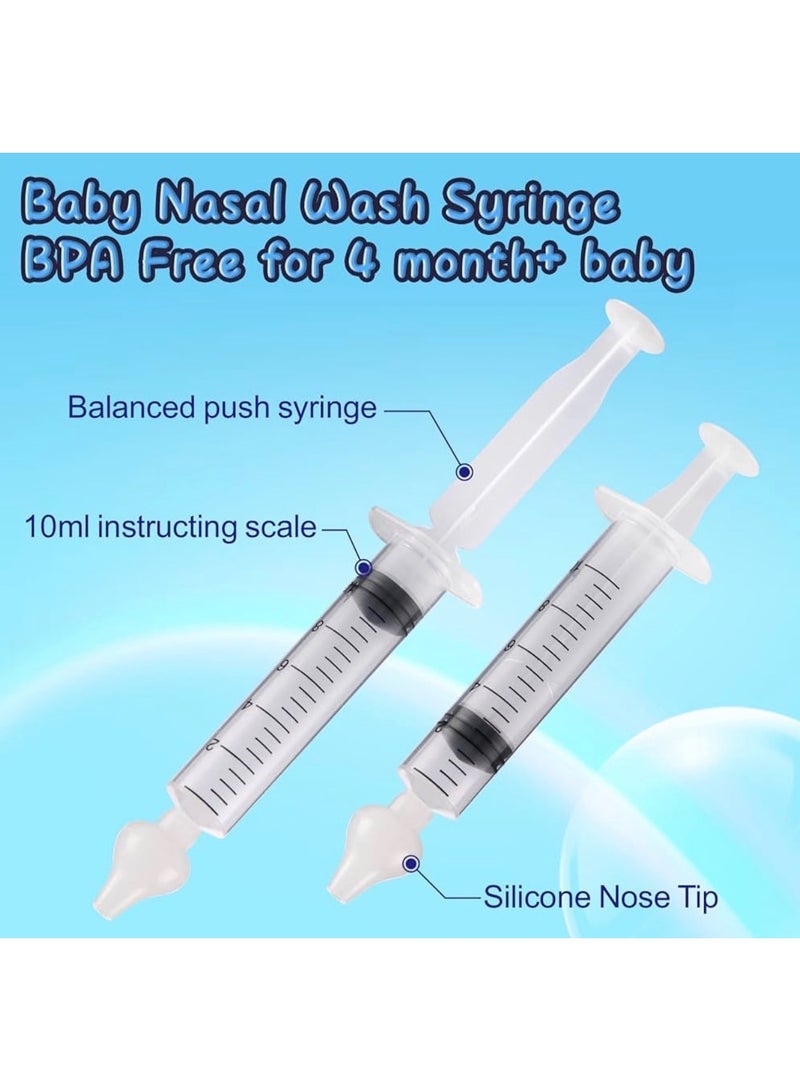 CleanWave - The Pure Effect 2PCS Baby Nasal Aspirator & Nose Cleaner – Gentle Portable Nasal Rinse & Spray for Kids, Soft Silicone Tip, Safe & Easy to Use (White) - Image 4