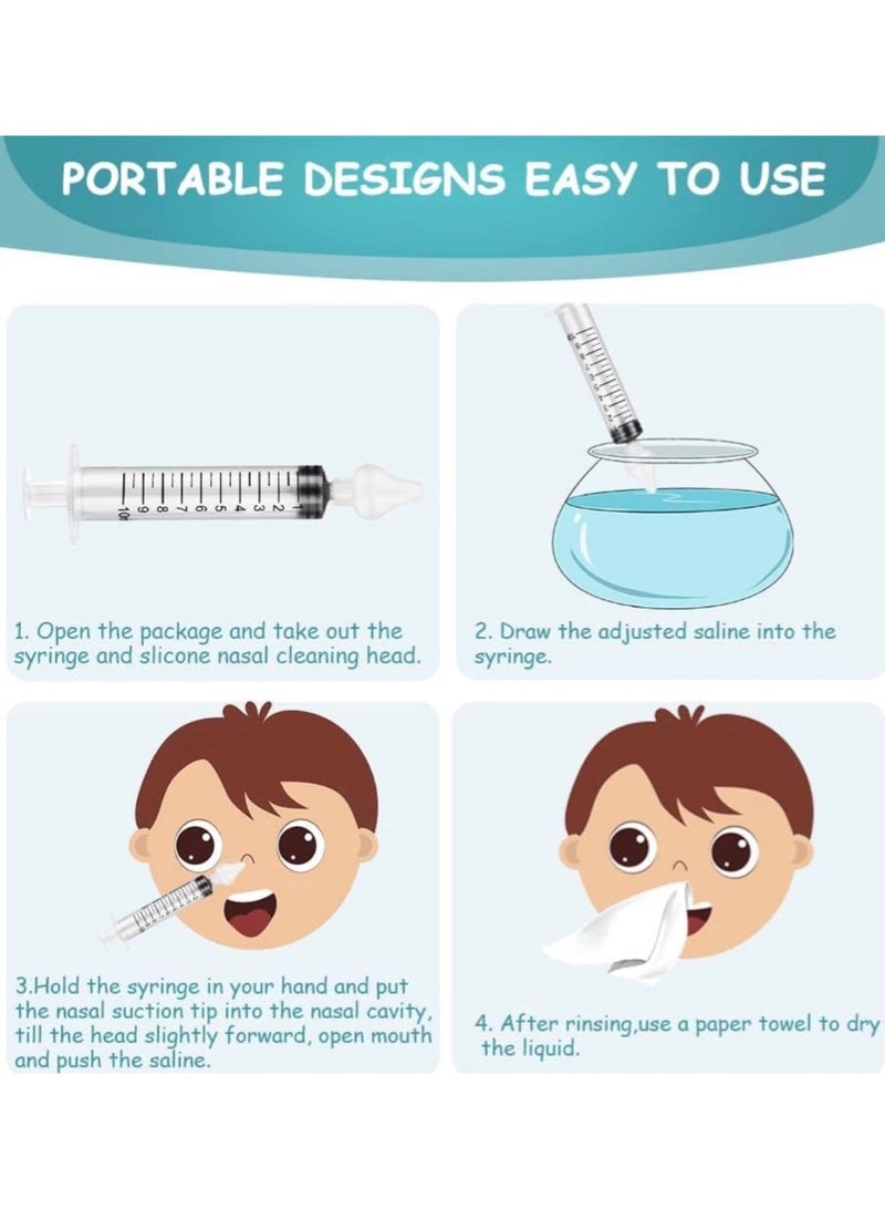 CleanWave - The Pure Effect 2PCS Baby Nasal Aspirator & Nose Cleaner – Gentle Portable Nasal Rinse & Spray for Kids, Soft Silicone Tip, Safe & Easy to Use (White) - Image 5
