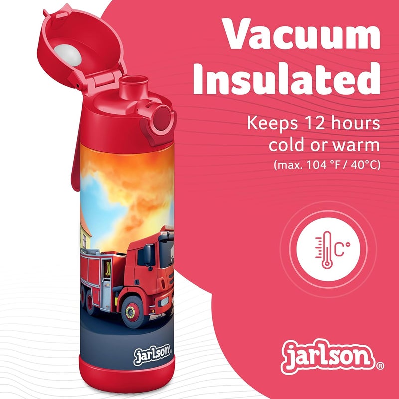 Jarlson قارورة الشرب الفولاذية المقاومة للصدأ للأطفال مالي من جارلسون® [قارورة ترمس] - قارورة شرب أطفال مقاومة للتسرب - ترمس مناسب للمشروبات الغازية - قارورة شرب للمدرسة والحضانة - Image 2