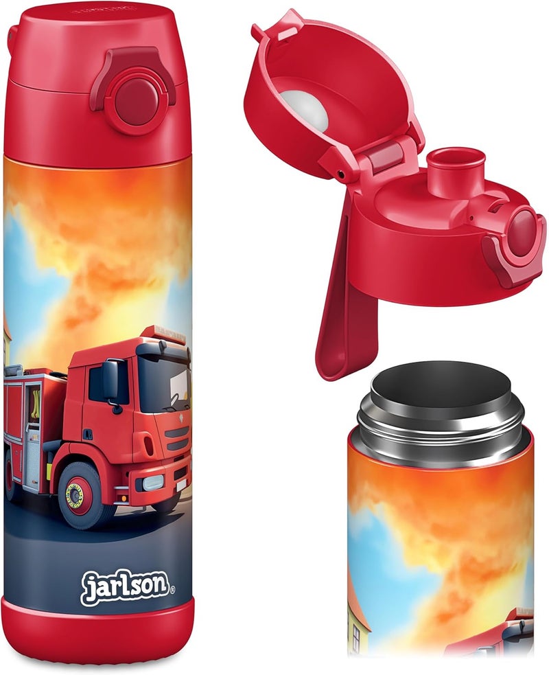 Jarlson قارورة الشرب الفولاذية المقاومة للصدأ للأطفال مالي من جارلسون® [قارورة ترمس] - قارورة شرب أطفال مقاومة للتسرب - ترمس مناسب للمشروبات الغازية - قارورة شرب للمدرسة والحضانة - Image 1