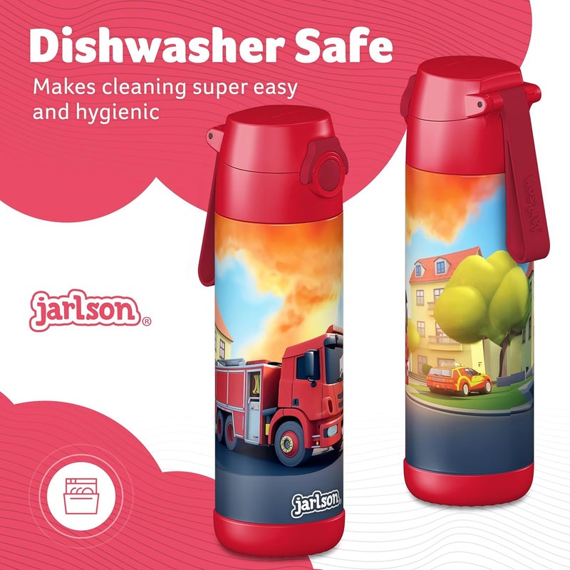 Jarlson قارورة الشرب الفولاذية المقاومة للصدأ للأطفال مالي من جارلسون® [قارورة ترمس] - قارورة شرب أطفال مقاومة للتسرب - ترمس مناسب للمشروبات الغازية - قارورة شرب للمدرسة والحضانة - Image 4