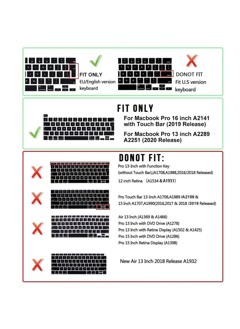 AMM Arabic English Keyboard Cover MacBook Pro 13-Inch 2020 Model A2289/A2251 UK Layout Protector Arabic English Keyboard Cover for MacBook Pro 16-Inch Model A2141 2019 Black  - Image 2
