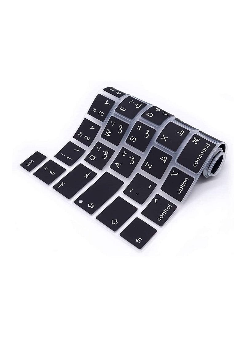 AMM Arabic English Keyboard Cover MacBook Pro 13-Inch 2020 Model A2289/A2251 UK Layout Protector Arabic English Keyboard Cover for MacBook Pro 16-Inch Model A2141 2019 Black  - Image 4