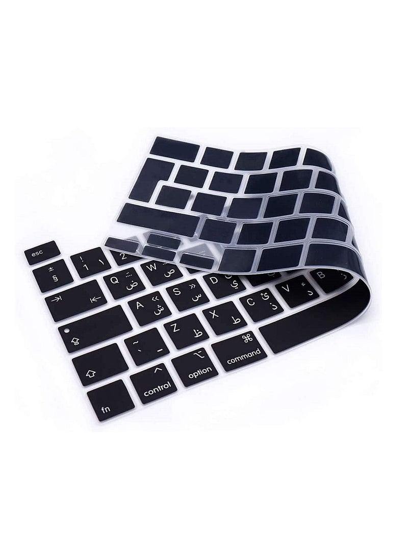 AMM Arabic English Keyboard Cover MacBook Pro 13-Inch 2020 Model A2289/A2251 UK Layout Protector Arabic English Keyboard Cover for MacBook Pro 16-Inch Model A2141 2019 Black  - Image 5
