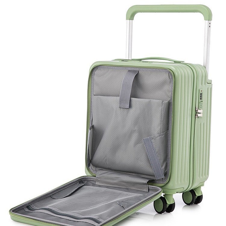 18-Inch Carry-on Suitcase with Front Pocket, USB Port, Cup Holder and Spinner Wheels - Image 5