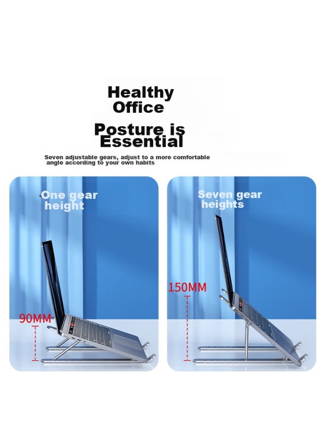 Bzbc Laptop Stand, Computer Stand, Cooling Rack, Aluminum Alloy Portable Folding Adjustable Desktop Vertical Riser Stand For Apple Mac, Lenovo Legion, Huawei Laptops - Image 5