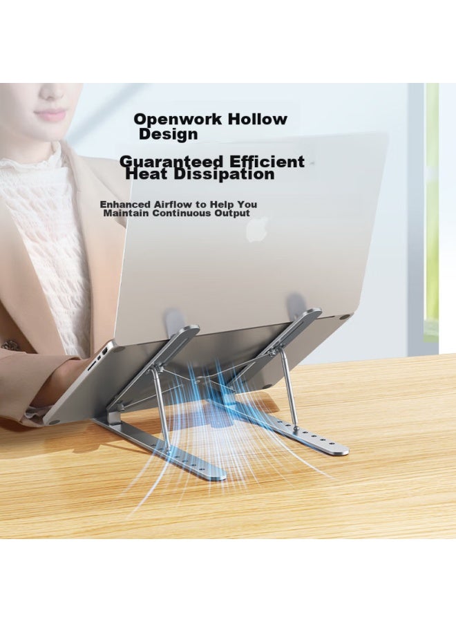 Bzbc Laptop Stand, Computer Stand, Cooling Rack, Aluminum Alloy Portable Folding Adjustable Desktop Vertical Riser Stand For Apple Mac, Lenovo Legion, Huawei Laptops - Image 3