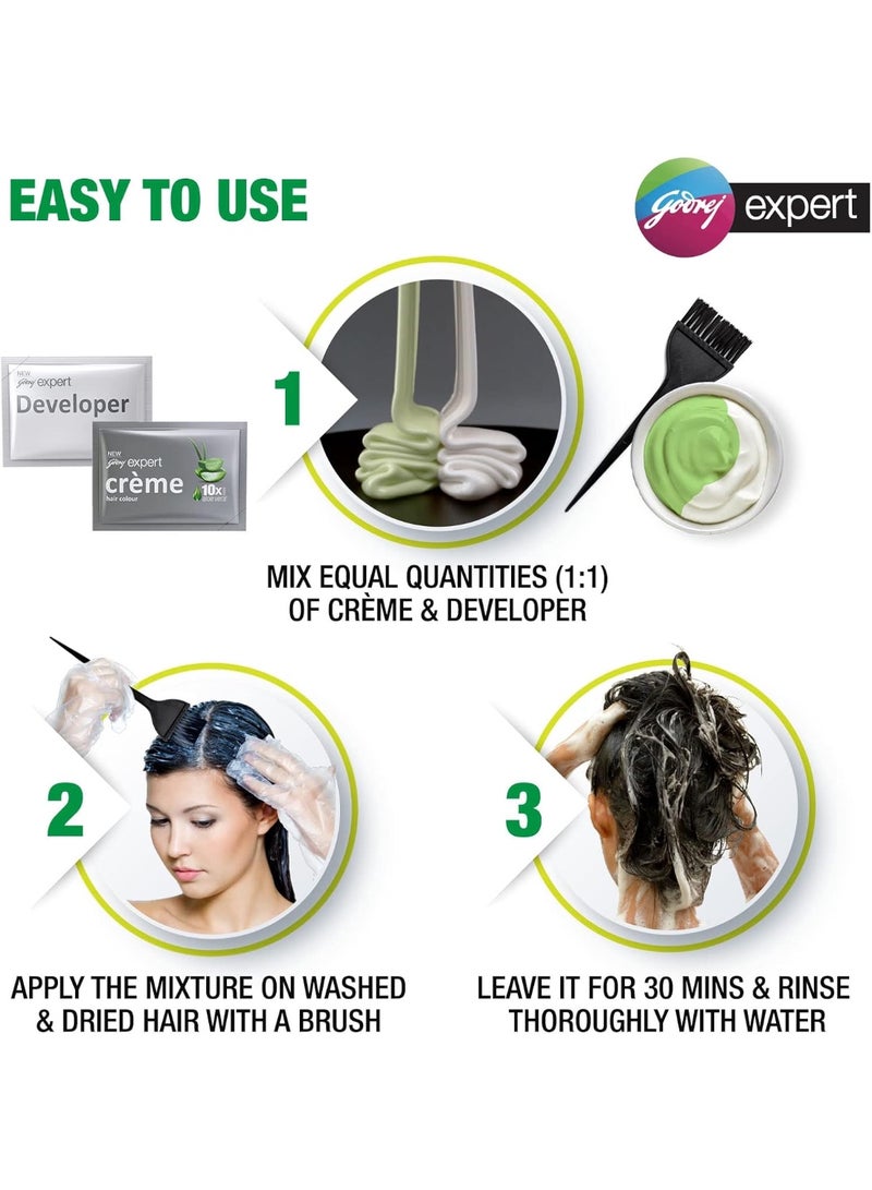 Godrej Expert Rich Creme Hair Colour Sachet - Dark Brown 4.06 (20g+20ml) | with Aloe Vera & Milk Protein | No Ammonia - Image 4