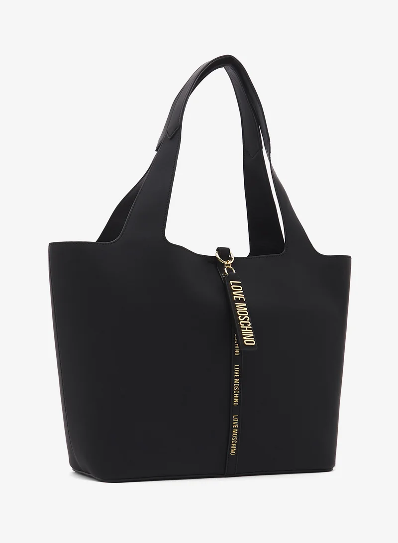 لوف موسكينو Logo top handle zip through shoulder bag