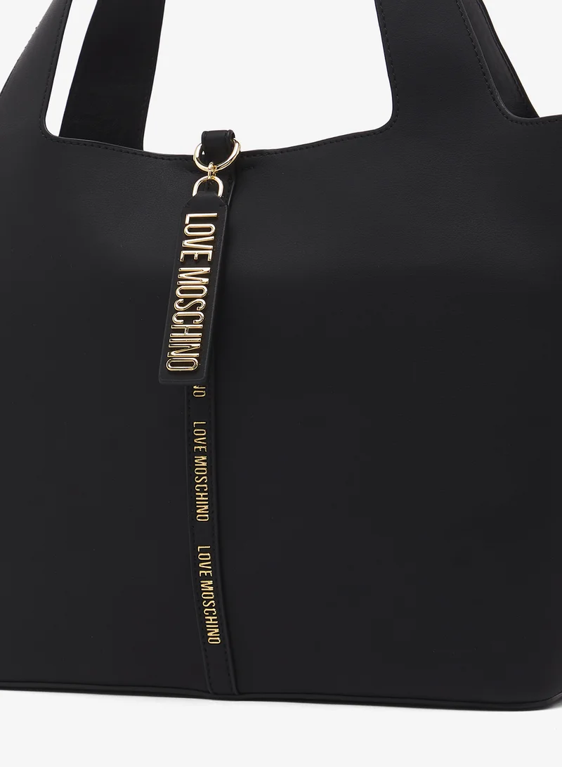 لوف موسكينو Logo top handle zip through shoulder bag