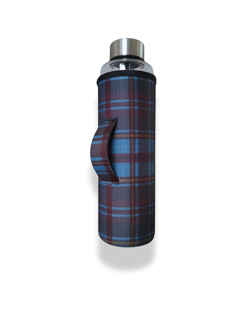 Koozy Up Borosilicate Glass Water Bottle(1 Litre) with Thick Neoprene Cover | Leak proof & Break-Resistant | Best for- Fridge/Detox |Office/College (Blue) - Image 2