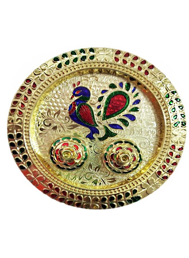 Madhoor Decorative Pooja Thali 6 inches