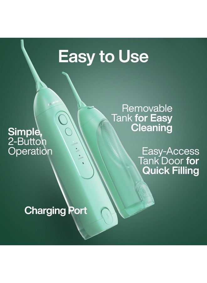 أكوا سونيك جهاز تنظيف الأسنان بالماء AquaSonic Icon - جهاز تنظيف الأسنان اللاسلكي القابل لإعادة الشحن - مقاوم للماء، محمول لتنظيف الأسنان مع طرف نفاث - تقويم الأسنان في المنزل والسفر - لون النعناع - Image 4