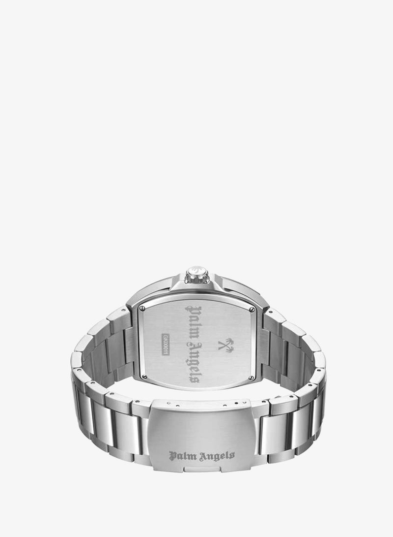 Palm Angels Vortex Black-Blue Dial Silver Stainless Steel Bracelet Multifunction Watch for Men, 42mm - Image 3