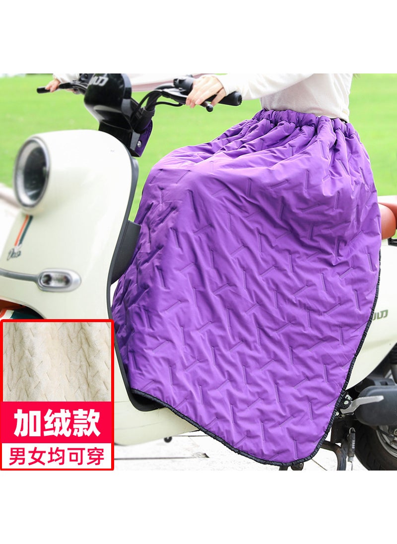 Generic Thickened Motorcycle Electric Vehicle Windproof Warm Knee Pads Half Skirt Leg Protector Rain Apron Biker Riding Essential Purple "fleece-lined" knee 