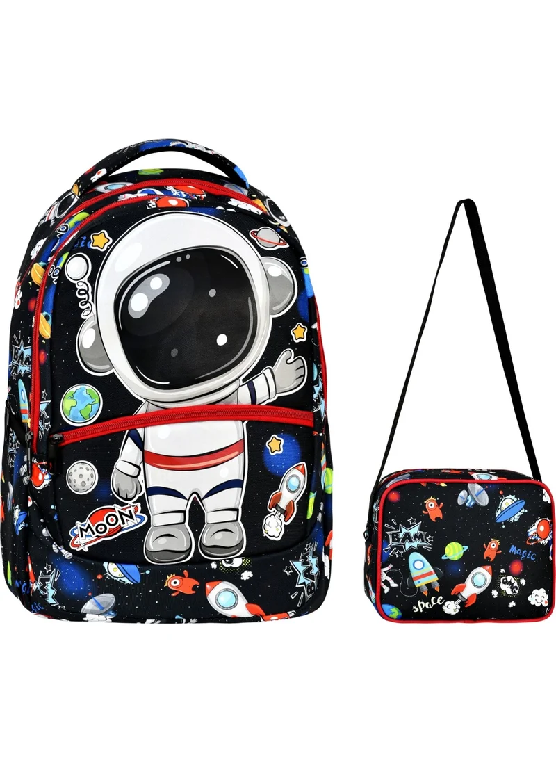 Çantaland Primary School Astronaut Patterned Primary School Bag + Lunch Box