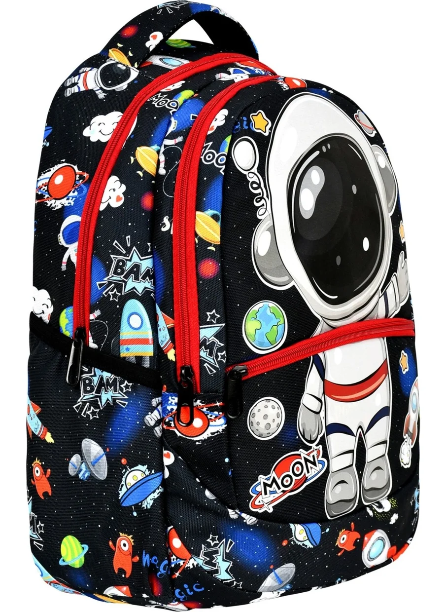 Çantaland Primary School Astronaut Patterned Primary School Bag + Lunch Box