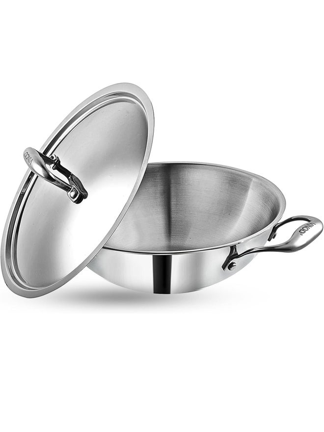 VINOD قدر فينود بلاتينيوم ثلاثي الفولاذ المقاوم للصدأ مع غطاء، 26 سم - Image 1