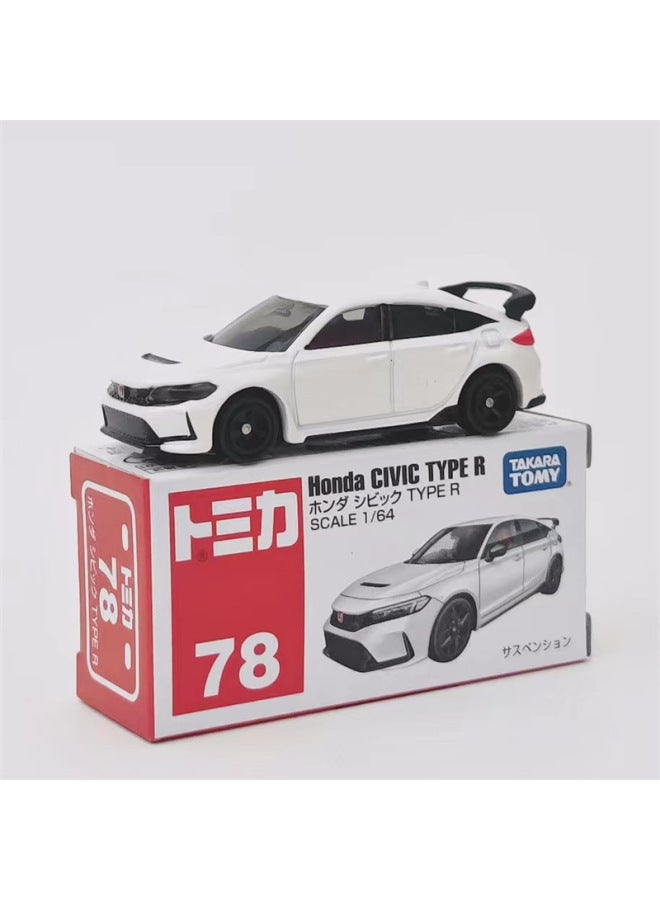 Domeca Car Alloy Car Black Box Model Genuine Car Model Toy Car Sports Car Red Box Genuine Goods-Color:No. 78 Honda Civic Type R-white  - Image 1