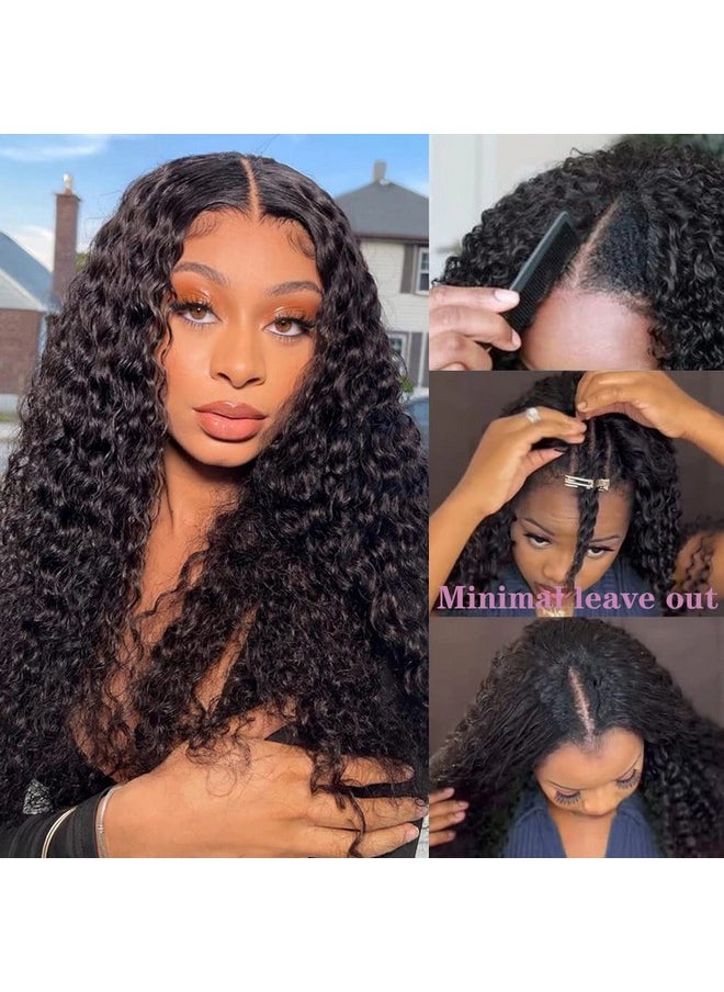 ISEE See Hair 22 Inch Water Wave V Part Wig Human Hair No Leave Out Brazilian Glueless Curly Wave Upgrade U Part V Part Wigs For Black Women Human Hair 180% Density Natural Color  - Image 4