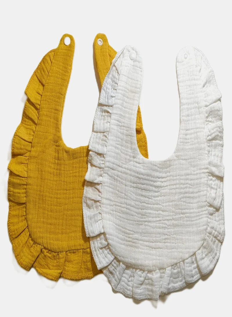 بيبي كلو Ruffle Baby Bibs Muslin Set of 2
