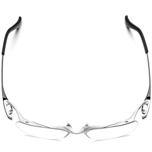 FONEX Pure Titanium Glasses Frame Men Semi Rimless Square Eyeglasses Eyewear DTX416 (F85709 Silver Black) - Image 1