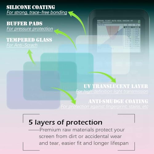 MTHGH Screen Protector for Texas Instruments TI-84 Plus Ce Graphing Calculator [2 Pcs], MTHGH Tempered Glass 9H Hardness Sensitive Touch Bubble Free Film Ultra-Thin Protective Cover - Image 3