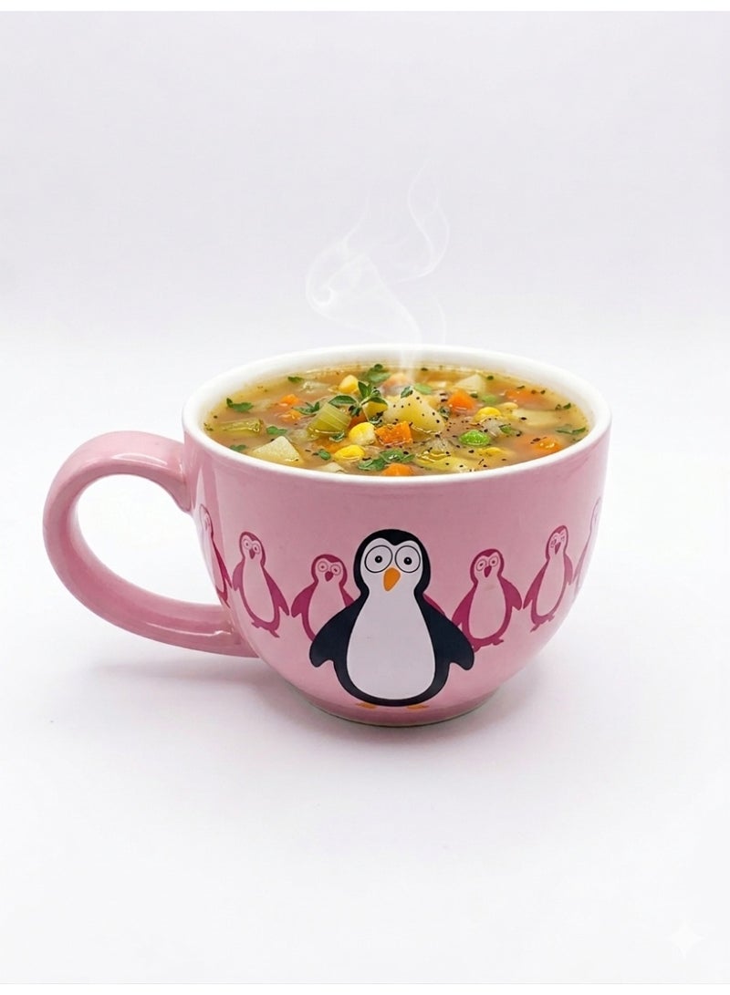 Penguin soup & oat bowl mug porcelain - Image 2