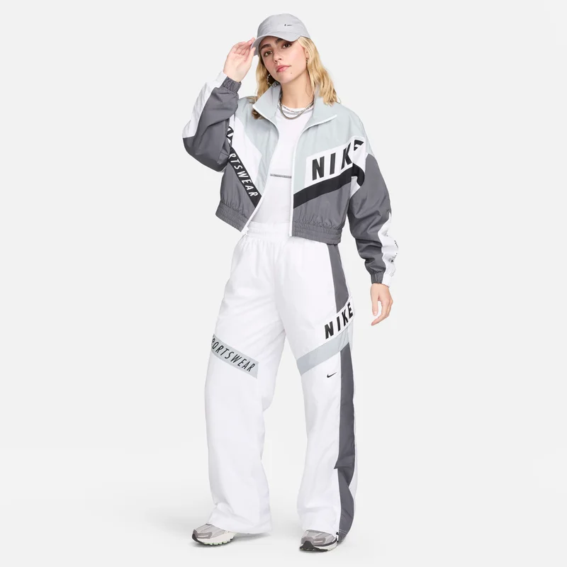 Nike white and grey Women's Sportswear High-Waisted Trousers for Women | Best Price UAE