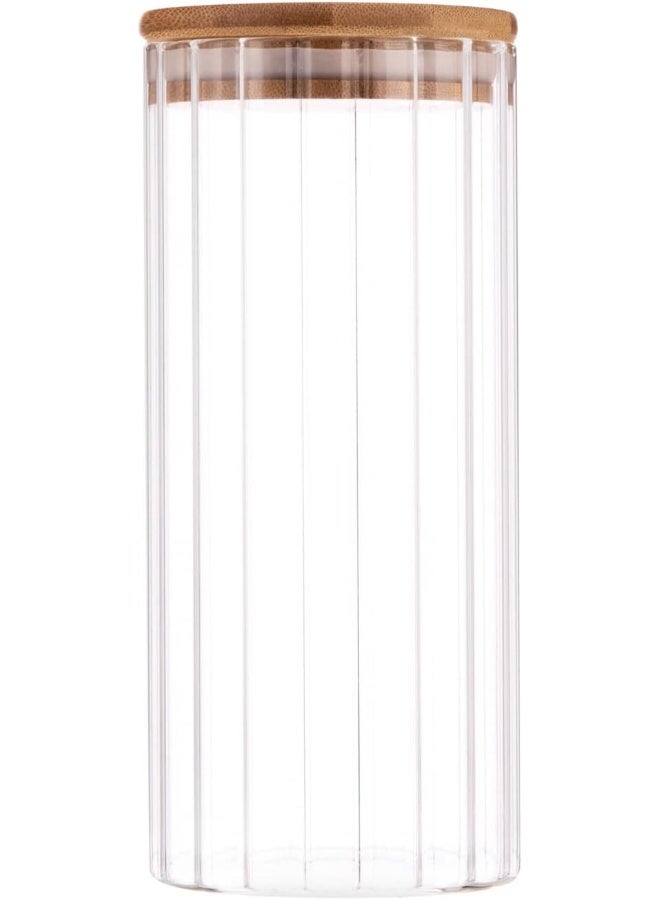 AKDC Glass Jar W/Bamboo Lid 8Cm X 8Cm X 19Cm Transparent - Image 3