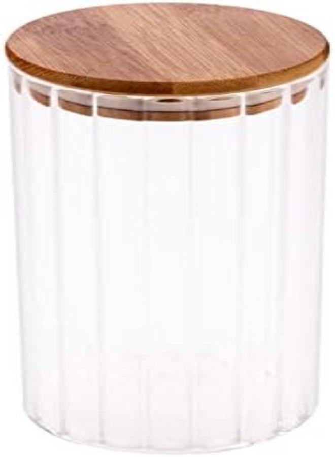 AKDC Glass Jar W/Bamboo Lid 8Cm X 8Cm X 19Cm Transparent - Image 4