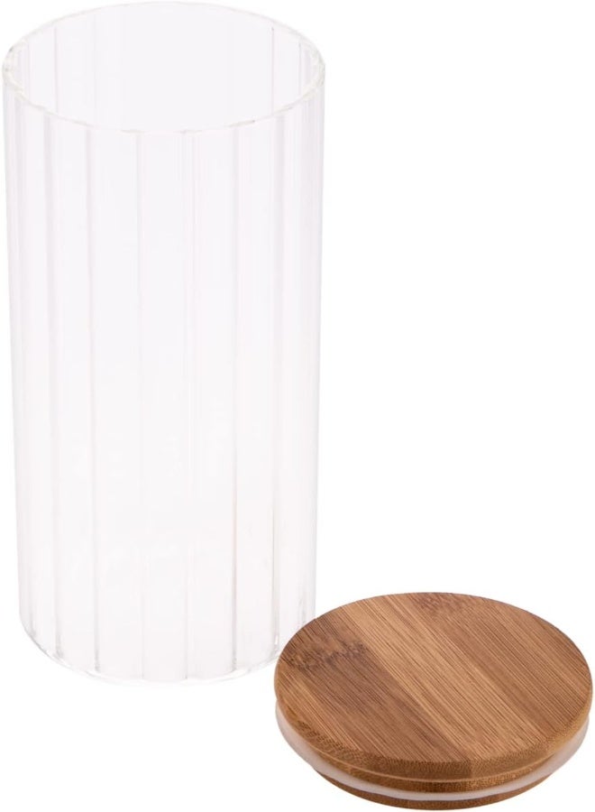 AKDC Glass Jar W/Bamboo Lid 8Cm X 8Cm X 19Cm Transparent - Image 5