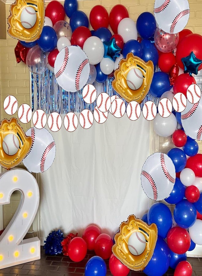 HEPAPATE Baseball Party Banner,4Pcs Baseball Paper Garland for Baby Shower Sports Theme Party Decorations,Baseball Birthday Party Photo Prop Pennant Supplies - Image 4