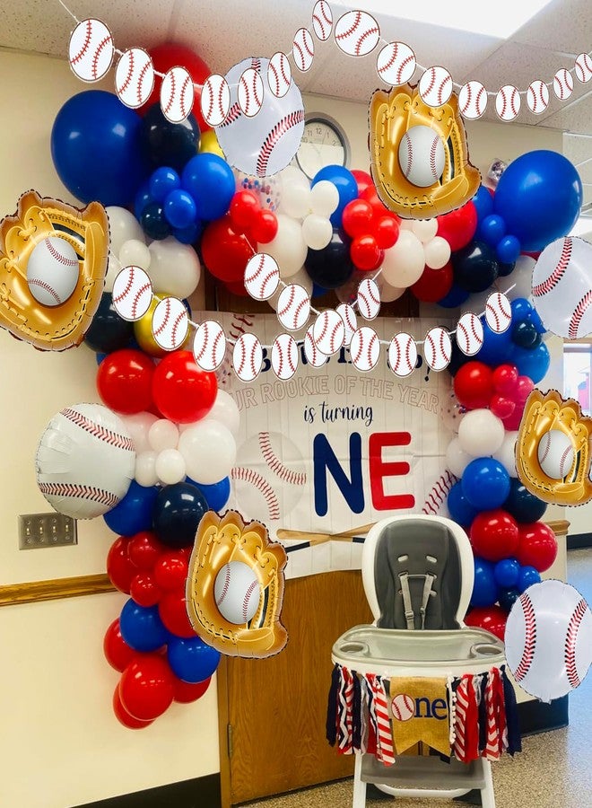 HEPAPATE Baseball Party Banner,4Pcs Baseball Paper Garland for Baby Shower Sports Theme Party Decorations,Baseball Birthday Party Photo Prop Pennant Supplies - Image 5
