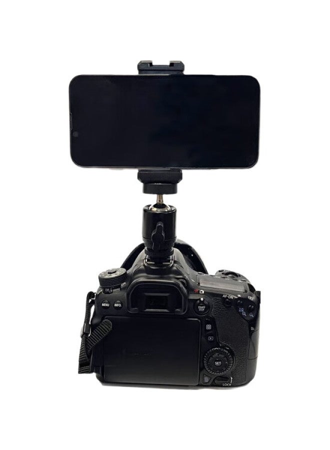 Earlymen Traveler Em-216 Hot Shoe Phone Clamp, Dslr And Mirrorless Camera Accessory, External Monitor Display, Viewfinder, Bloopers, Shooting Fixed Bracket, Hot Shoe + Gimbal + Cold Shoe Phone Clamp - Image 1
