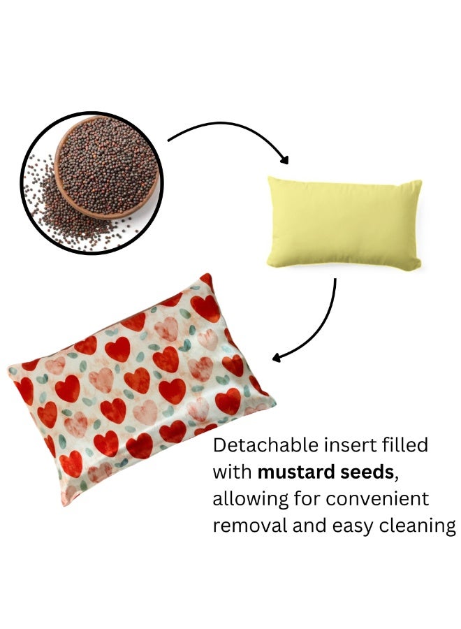 Silk Me 100% Pure Mulberry Silk Mustard Seeds Pillow 22 Momme - Baby Head Shaping Pillow - Detachable Seeds Attachment - Prevents Bald Spots, Hair Loss & Knotting - 0-12 Months (Hearts) - Image 3