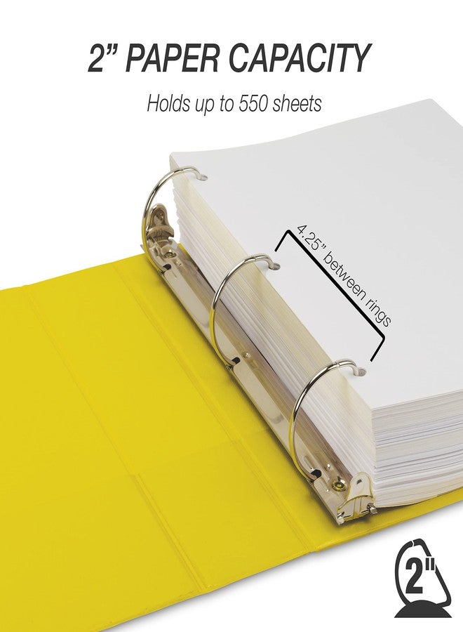 Samsill Durable 2 Inch Binder, Made in The USA, D Ring Binder, Customizable Clear View Cover, Lemon Yellow, Holds 475 Pages - Image 5